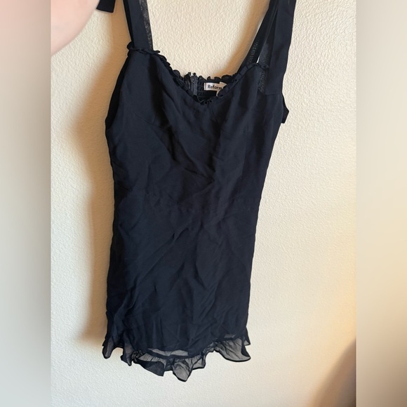 Reformation Jojoba 100% Linen Black Mini Dress Size 6 - Picture 7 of 7